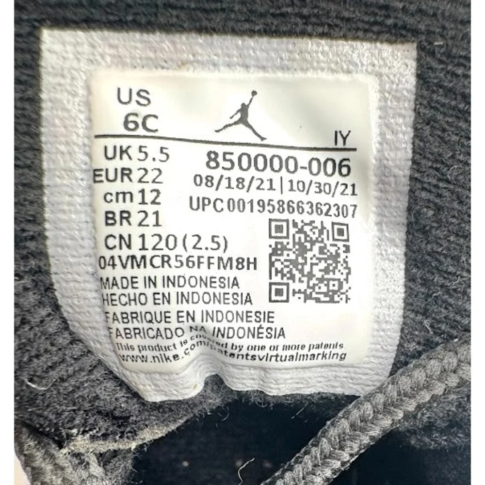 Nike Air Jordan 12 Retro TD Black White Cherry Toddler US 6C 850000-006